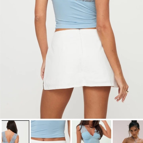 COPY - NWOT Princess Polly Gigi Asymmetrical White Mini Skort for Night Out - Picture 2 of 7